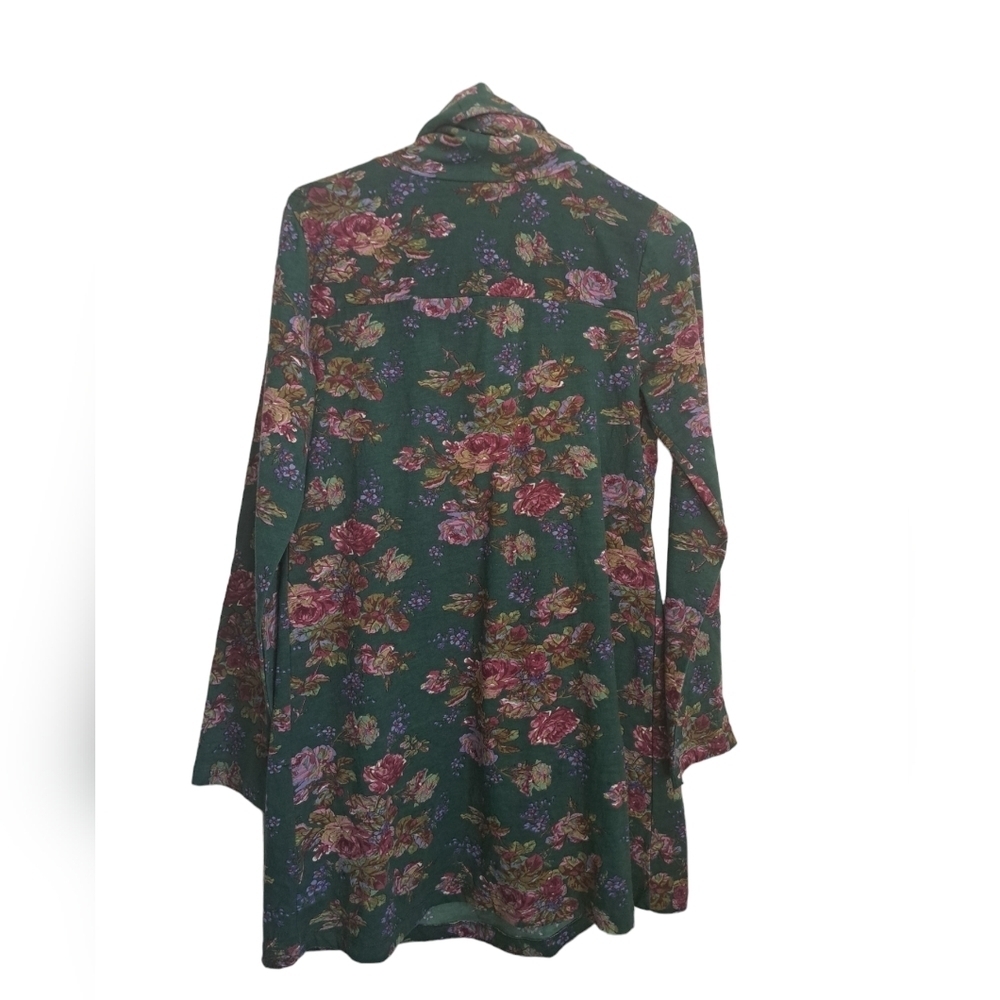 APRIL CORNELL forest comfort jersey tunic floral cowl neck long sleeve top  XXS - Picture 3 of 11